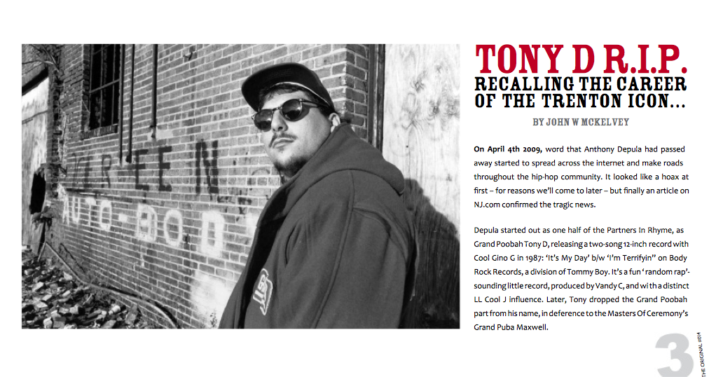 HipHop-TheGoldenEra: Tony D R.I.P - Recalling The Career Of The